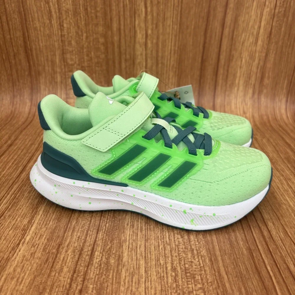 Adidas UltraRun 5 EL C Kids Running Shoes 12K Green JQ3069 Sneakers‎ NEW